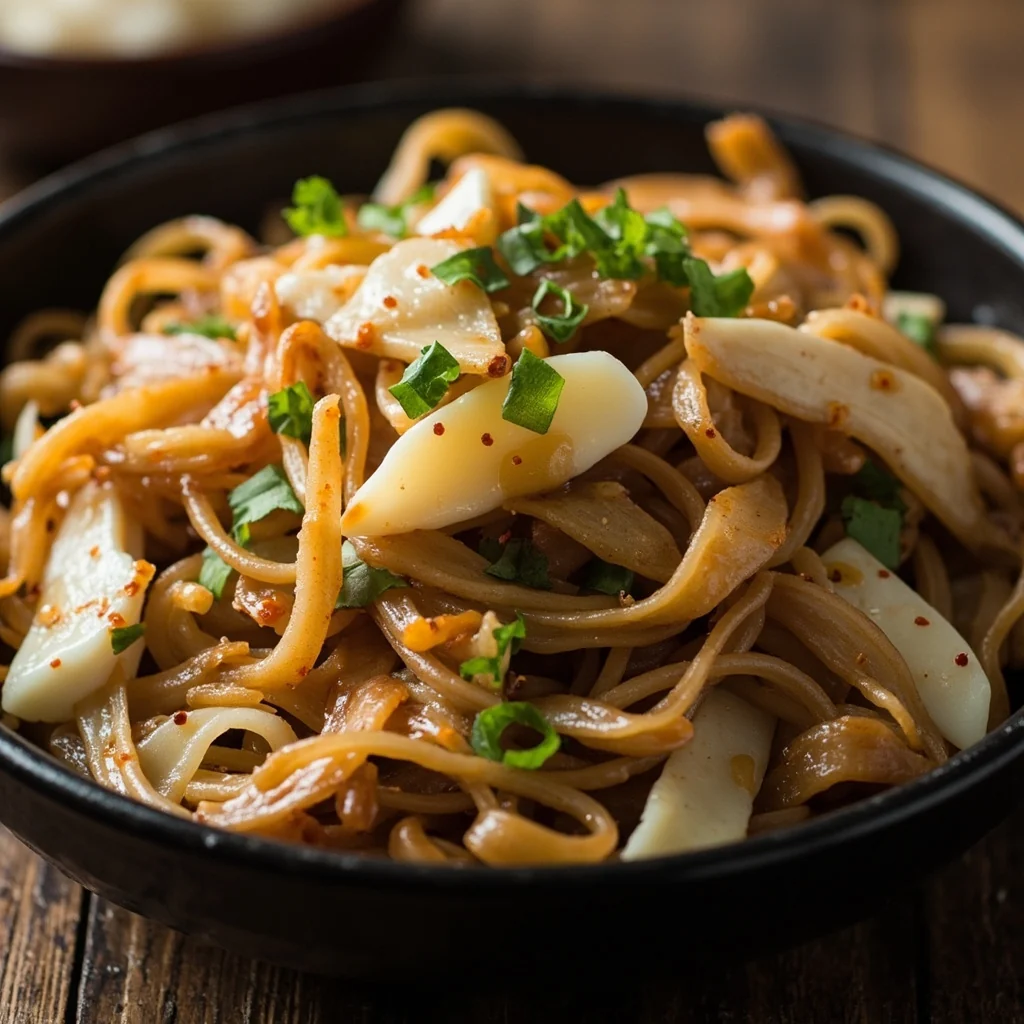 Enoki Mushrooms with Duck Eggs